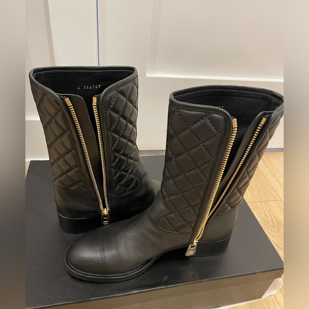 Chanel calfskin boot